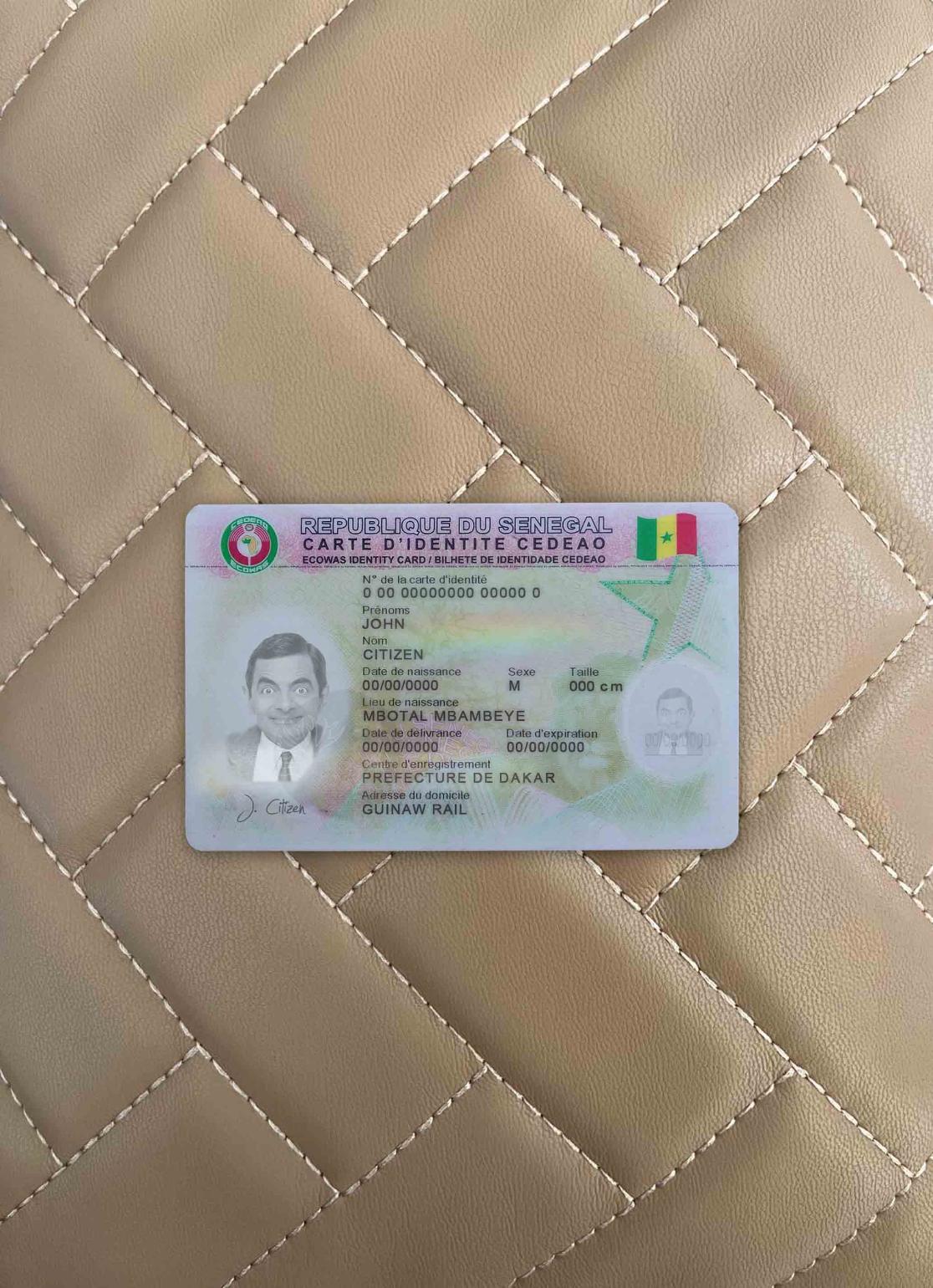 Senegal ID photolook FRONT PSD template